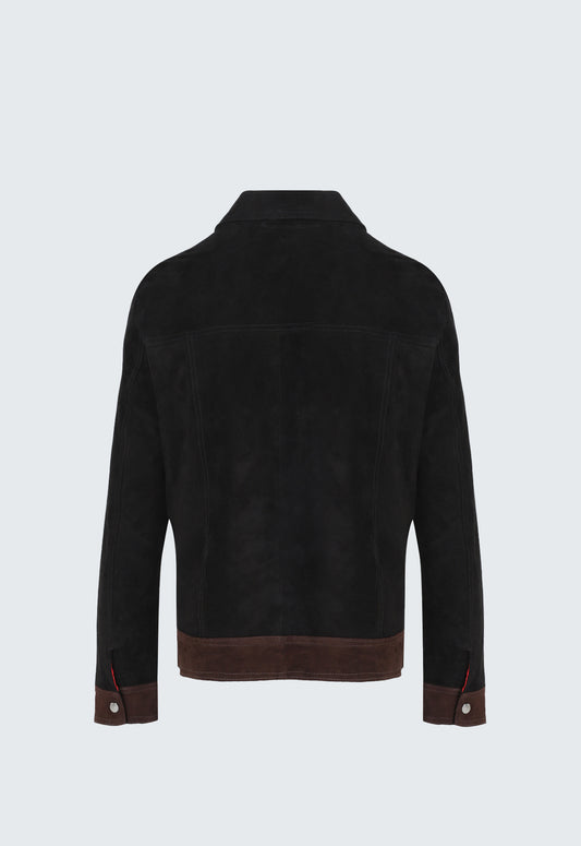 MONTIERI SUEDE JACKET NEGRO Y MARRÓN