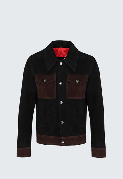 MONTIERI SUEDE JACKET NEGRO Y MARRÓN