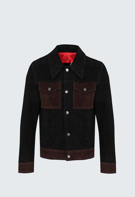 MONTIERI SUEDE JACKET NEGRO Y MARRÓN